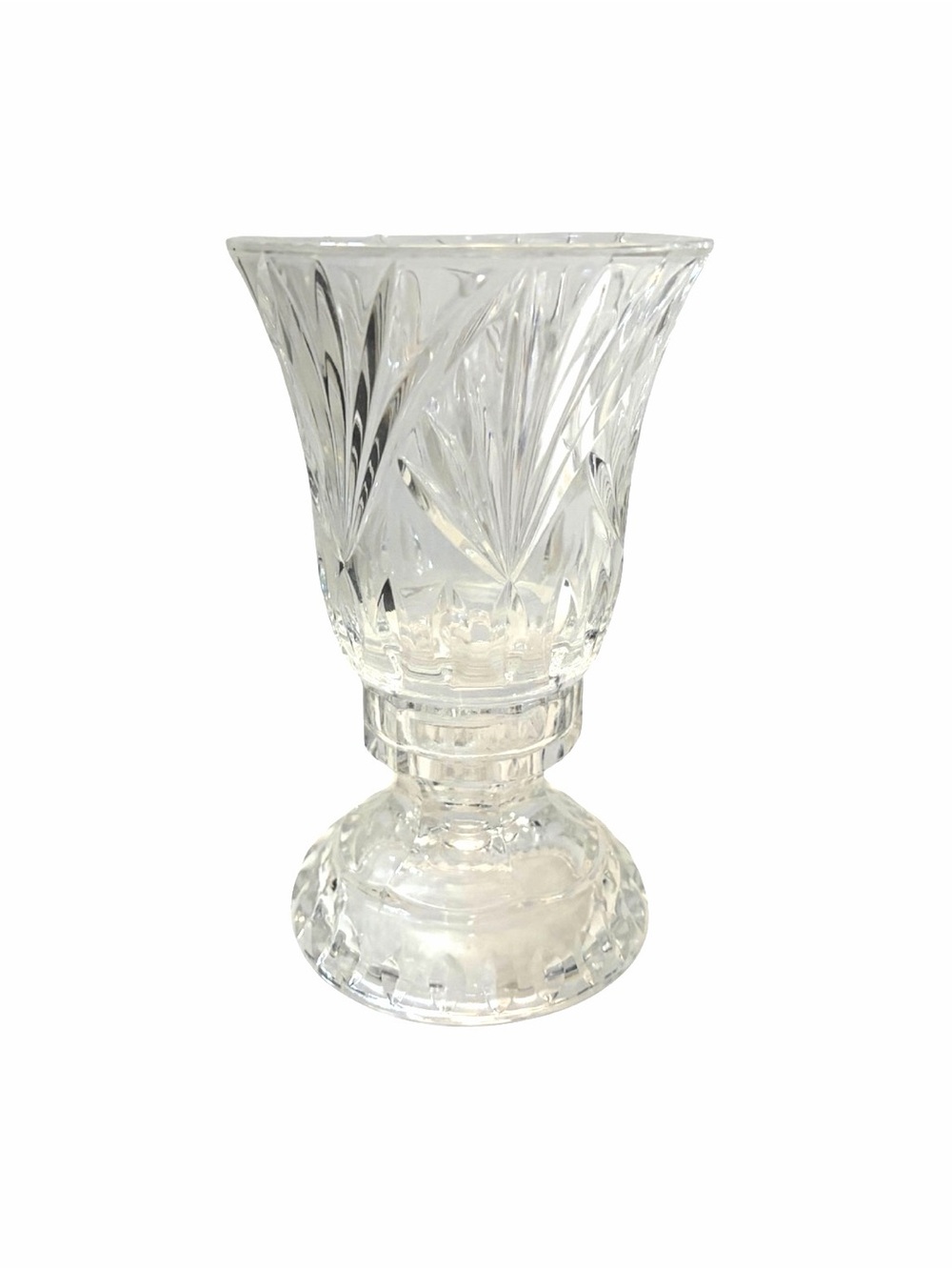 Vintage Fifth Avenue LTD 7” Silhouette Cut Lead Crystal Hurricane Candle Holder